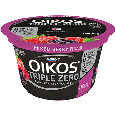 Oikos Triple Zero Greek Yogurt, Mixed Berry 5.3oz