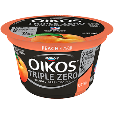 Oikos Triple Zero Greek Yogurt, Peach 5.3oz