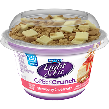 lnf-grk-str-chscake-w-grhm-wht-cho-5-oz Light & Fit Greek Crunch Yogurt, Strawberry Cheesecake 5oz