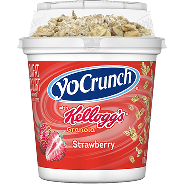 YoCrunch Lowfat Yogurt, Strawberry with Kellogg’s Granola, 6oz