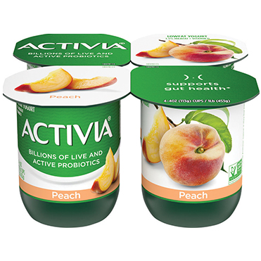 Activia Lowfat Yogurt Peach 4oz