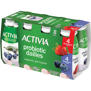 Wholesale Drink, 8-ct Probiotic Strawberry and - Danone 3.1oz Yogurt Pack, Blueberry Food Variety Dailies Service Activia