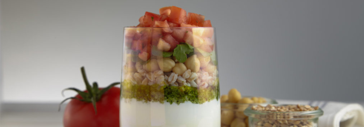 Basil Pesto and Farro Parfait