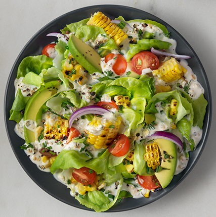 Bibb, Avocado, Tomato Salad, with Dairy-Free Ranch Dressing