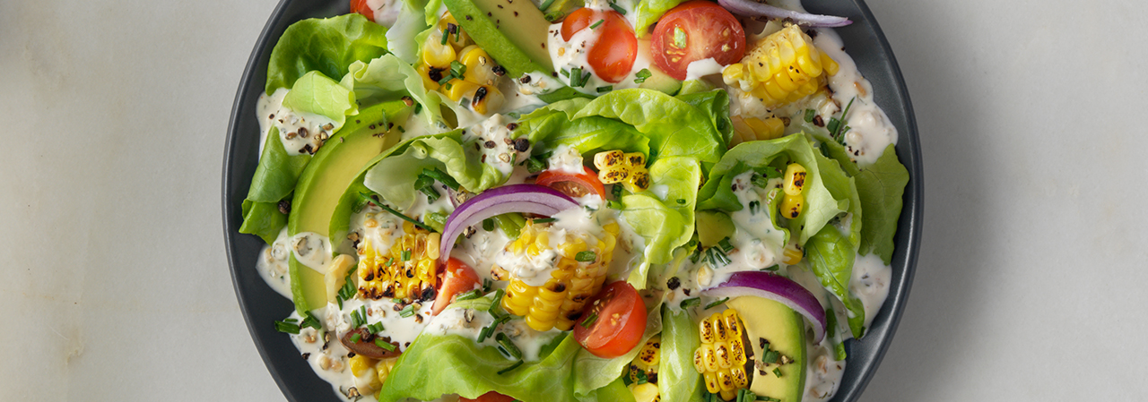 Bibb, Avocado, Tomato Salad, with Dairy-Free Ranch Dressing