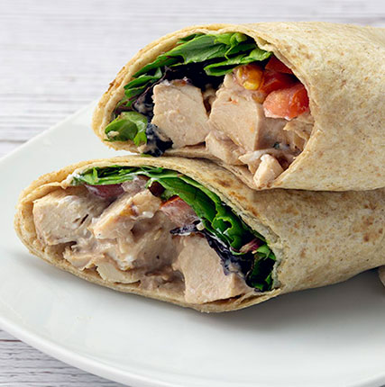 Chicken Wrap with Creamy BBQ Yogurt Sauce