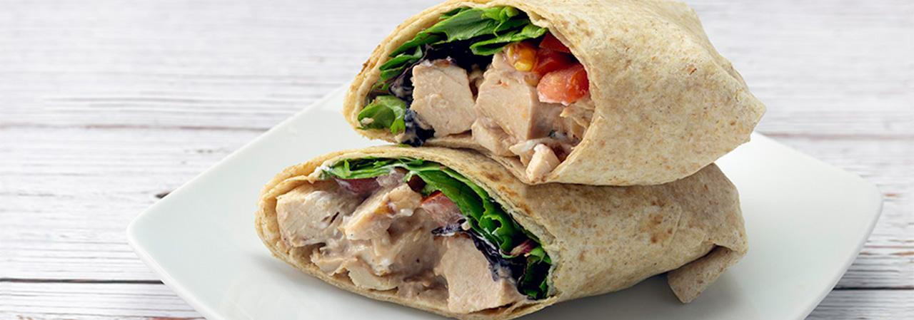 Chicken Wrap with Creamy BBQ Yogurt Sauce