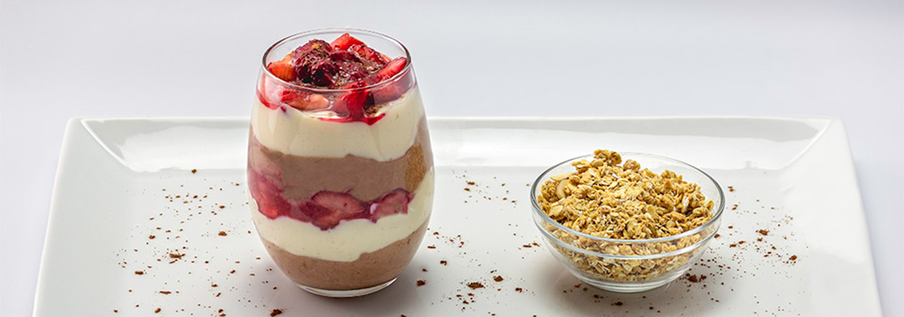 Chocolate Strawberry Soy Yogurt Parfait