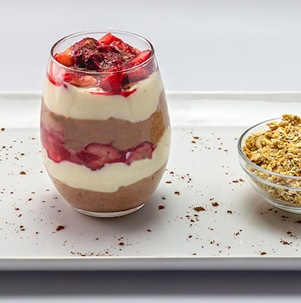 Chocolate Strawberry Soy Yogurt Parfait