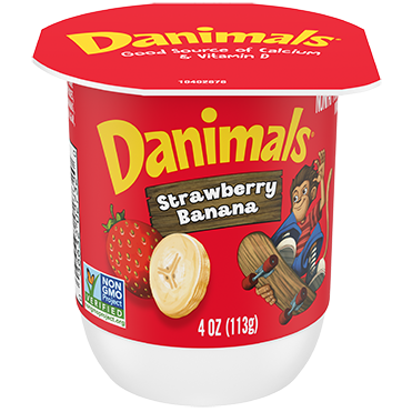 Danimals Nonfat Yogurt, Strawberry Banana 4oz