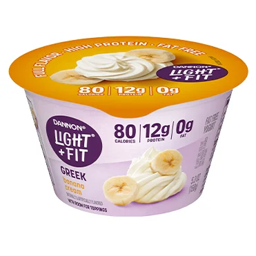 Light + Fit Nonfat Greek Yogurt, Banana Cream 5.3oz 