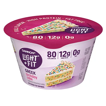 Light + Fit Nonfat Greek Yogurt, Birthday Cake 5.3oz 