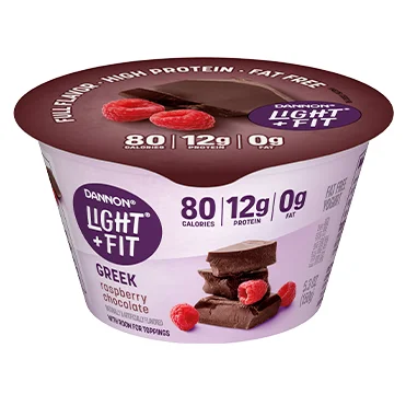 Light + Fit Nonfat Greek Yogurt, Raspberry Chocolate 5.3oz 