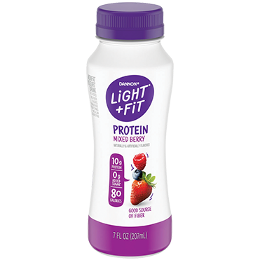 Light + Fit Nonfat Protein Smoothie Yogurt Drink, Mixed Berry 7oz