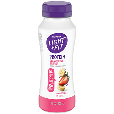 Light + Fit Nonfat Protein Smoothie Yogurt Drink, Strawberry Banana 7oz