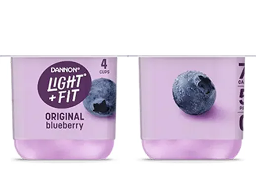 Light + Fit Nonfat Yogurt Blueberry 5.3oz 6 Pack