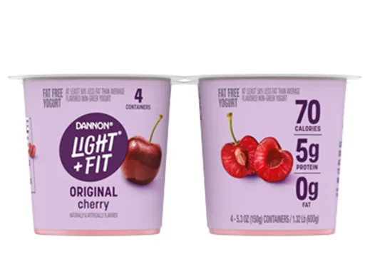 Light + Fit Nonfat Yogurt Cherry 5.3oz 6 Pack