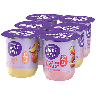 Light + Fit Nonfat Yogurt, Peach and Strawberry 6-ct. Variety Pack, 5.3oz
