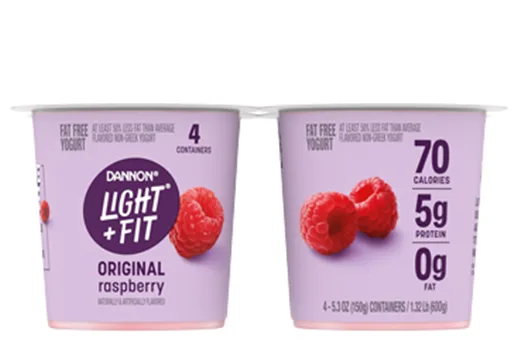 Light + Fit Nonfat Yogurt Raspberry 5.3oz 6 Pack