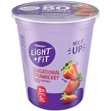 Light + Fit Fat Free Yogurt, Strawberry, 32oz