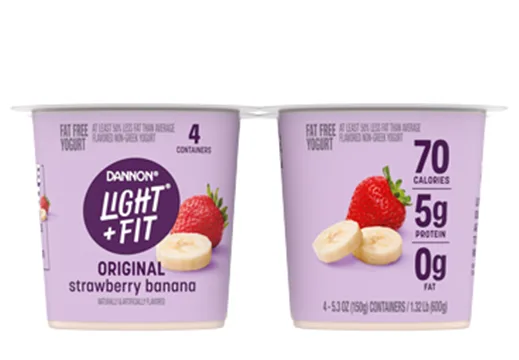 Light + Fit Nonfat Yogurt Strawberry Banana 5.3oz 6 Pack