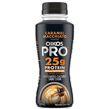 Oikos Black_PRO Drinks_Caramel Macchiato Oikos Pro Caffeinated Cultured Dairy Drink, Caramel Macchiato, 10oz