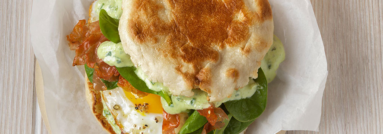 Green Goddess, Prosciutto and Egg Sandwich