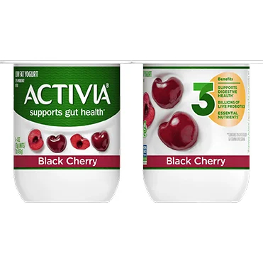 Activia® Lowfat Prebiotic Yogurt | Black Cherry 4oz 4-Count Wholesale