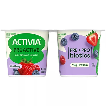 Activia® Proactive Prebiotic Yogurt | Mixed Berry 5.3oz 4-Count Pack Wholesale