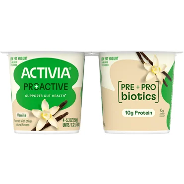 Activia® Proactive Prebiotic Yogurt | Vanilla 5.3oz 4-Count Pack Wholesale