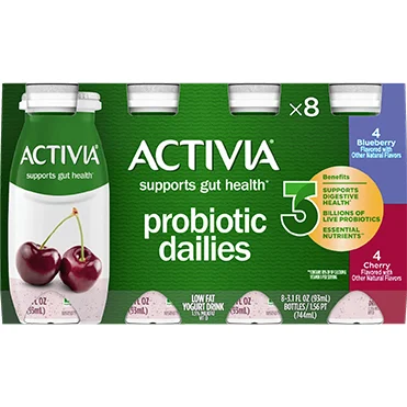 Activia® Probiotic Dailies Yogurt Drink | Blueberry and Cherry 3.1oz 8-Count Variety Pack Wholesale