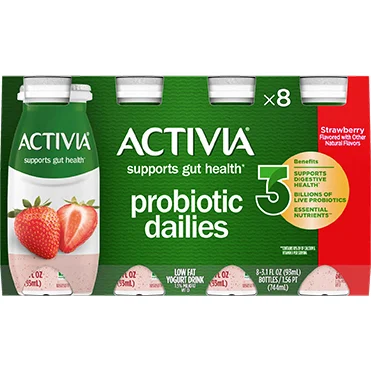 Activia® Probiotic Dailies Yogurt Drink | Strawberry 3.1oz 8-Count Pack Wholesale
