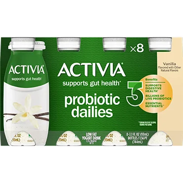 Activia® Probiotic Dailies Yogurt Drink | Vanilla 3.1oz 8-Count Pack Wholesale