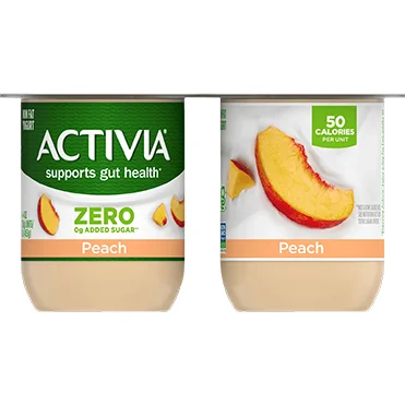 Activia® Zero 0g Added Sugar Yogurt | Peach 4oz 4-Count Wholesale