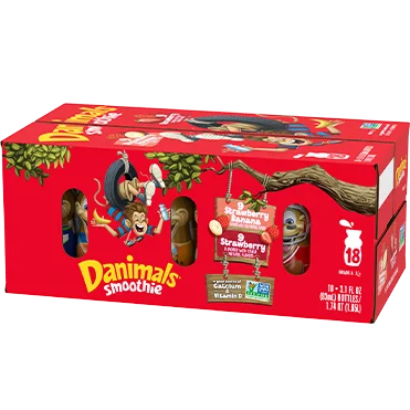 Danimals Strawberry and Strawberry Banana Smoothies 18pck
