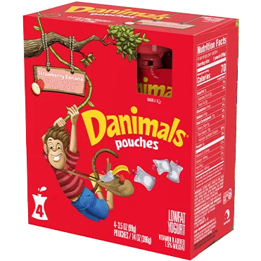 Danimals Strawberry Banana Kids Yogurt Pouch
