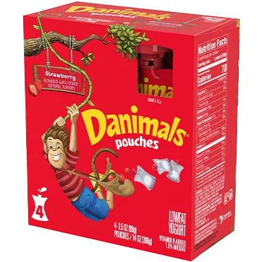 Danimals Strawberry Kids Yogurt Pouch