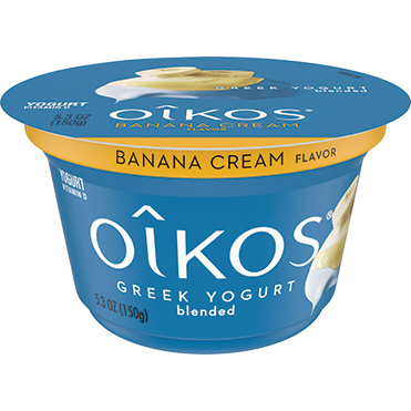 Oikos Traditional Greek Whole Milk Yogurt, Banana Cream, 5.3 oz Cup