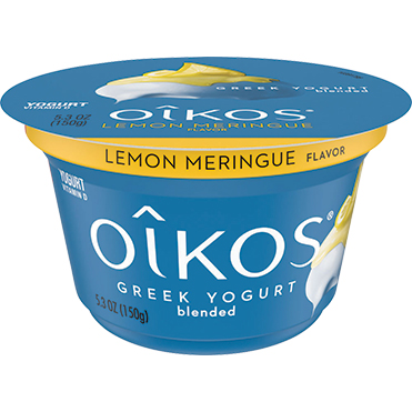 Oikos Traditional Greek Whole Milk Yogurt, Lemon Meringue, 5.3 oz Cup