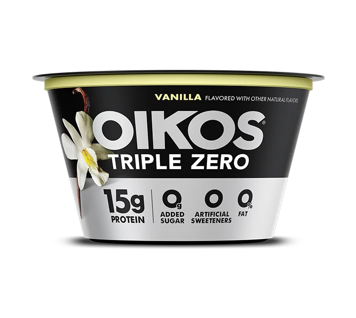 Oikos Triple Zero Greek Yogurt, Vanilla, 5.3oz, 5.3oz 4pk, 32oz