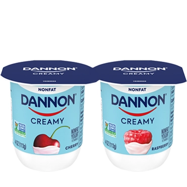 Dannon® Nonfat Yogurt | Creamy Cherry and Raspberry 4oz 48-Count Variety Pack
