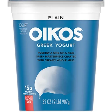 Oikos Blended Greek Nonfat Yogurt 4%, Plain 32oz