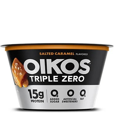 Oikos Triple Zero Greek Yogurt, Salted Caramel, 5.3oz