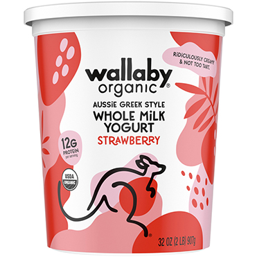 Wallaby Whole Milk Greek Yogurt, Strawberry 32oz