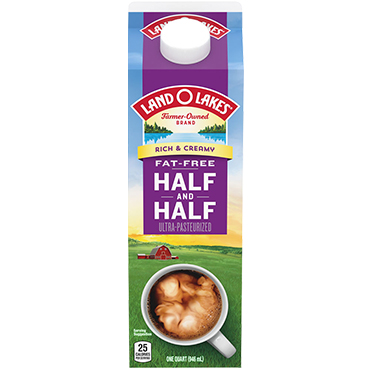 Land O Lakes Fat-Free Half And Half, Nonfat Coffee Creamer, 1 Quart