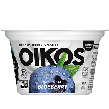 Oikos Blended Nonfat Greek Yogurt 0%, Blueberry 5.3 oz - Danone Food Service