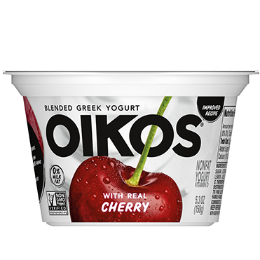 Oikos Blended Nonfat Greek Yogurt 0%, Cherry 5.3 oz - Danone Food Service