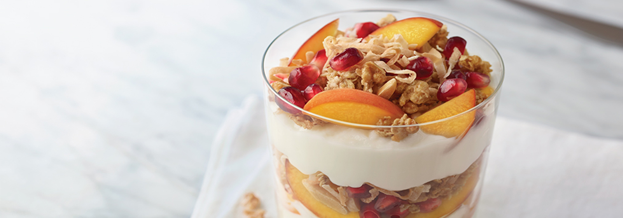 Grilled Peach and Pomegranate Parfait