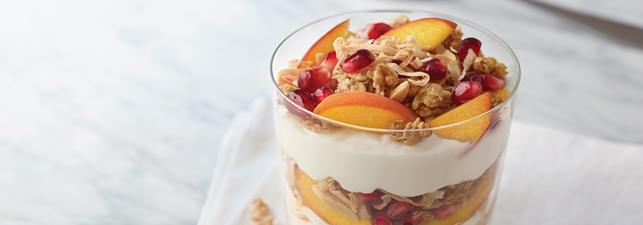 Grilled Peach and Pomegranate Parfait