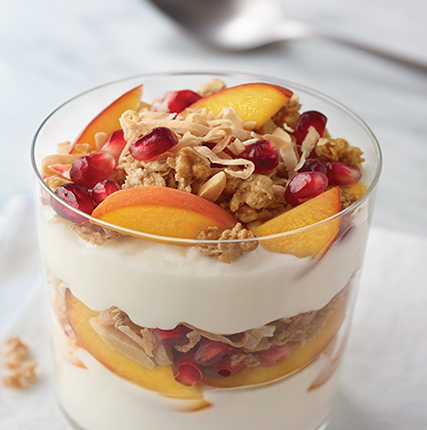 Grilled Peach and Pomegranate Parfait